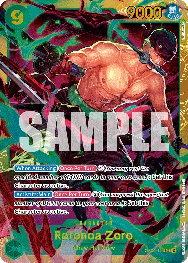 Roronoa Zoro (One Piece Japanese Version 2nd Anniversary Set) - OP06-118
