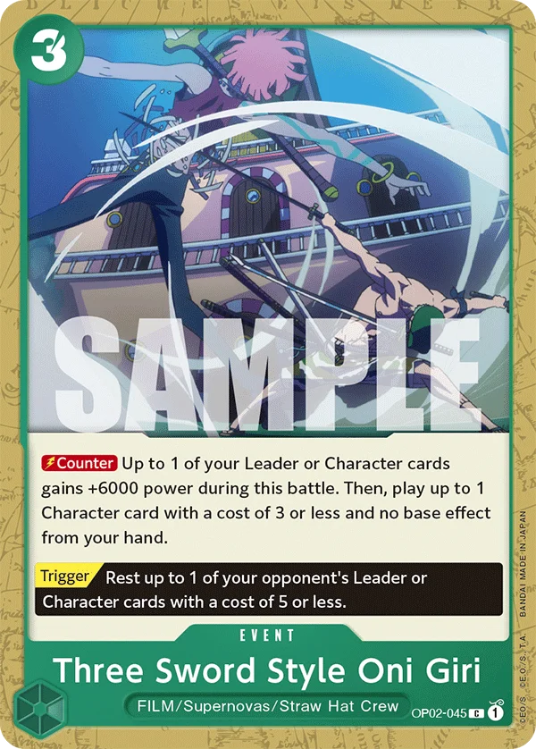 Three Sword Style Oni Giri - OP02-045