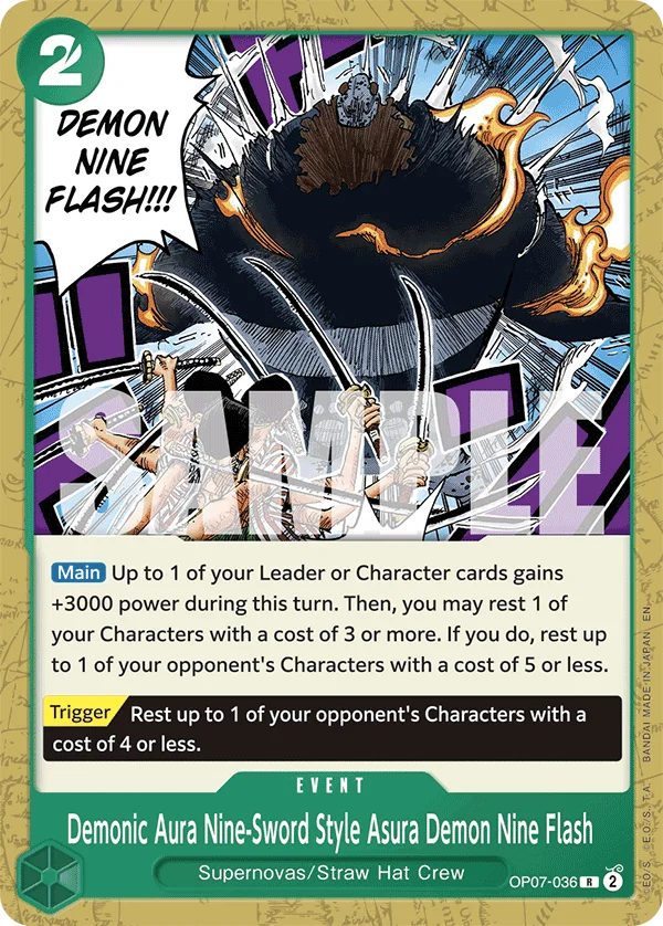 Demonic Aura Nine-Sword Style Asura Demon Nine Flash (Reprint) - OP07-036